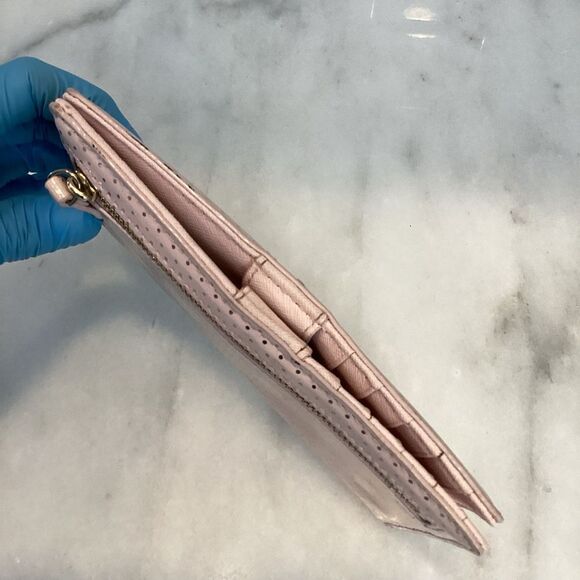 Kate Spade Polka Dot Patent Leather Sleek Slim Full Sized Wallet - Picture 8 of 16